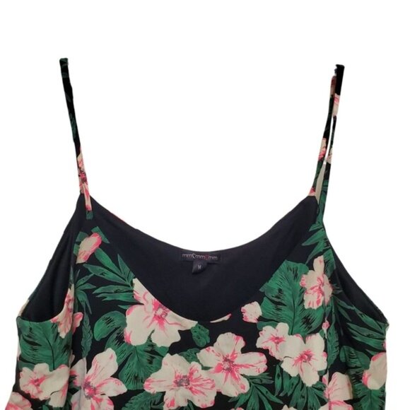 Tropical Boho Tank With Pom Pom Fringe Layered Ruffles - Picture 3 of 9